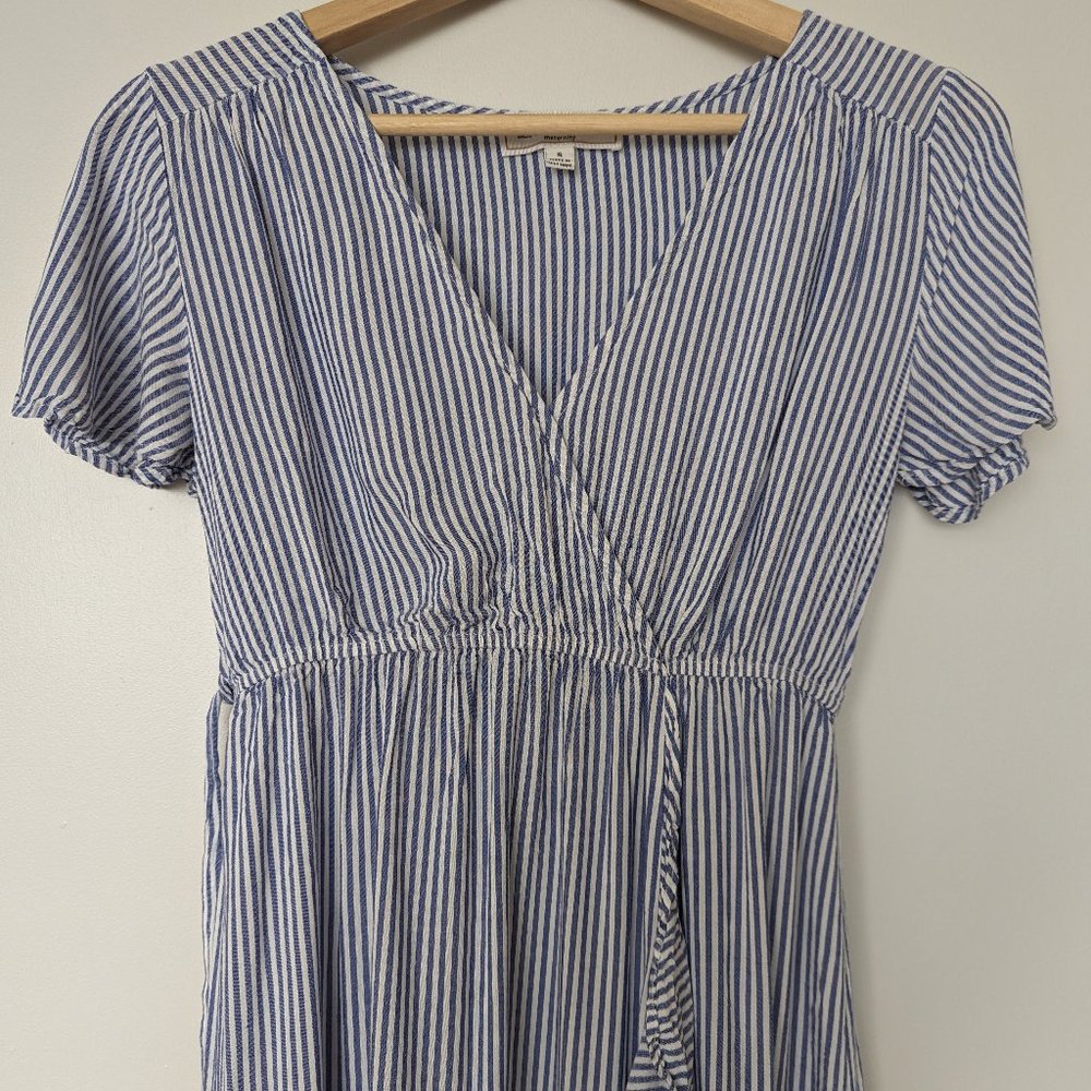 Pinstriped Maternity Dress